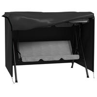 HOLLYWOODSCHAUKEL mit Abdeckung aus Polyester 205x124x164 cm Schwarz mit Reißverschluss - Schwarz, Textil (124/164/205cm) - Modfu