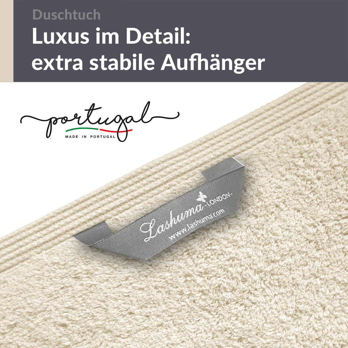 DUSCHTUCH London Natur 2er Set 70x140 - Naturfarben, Textil (70/140cm) - Lashuma