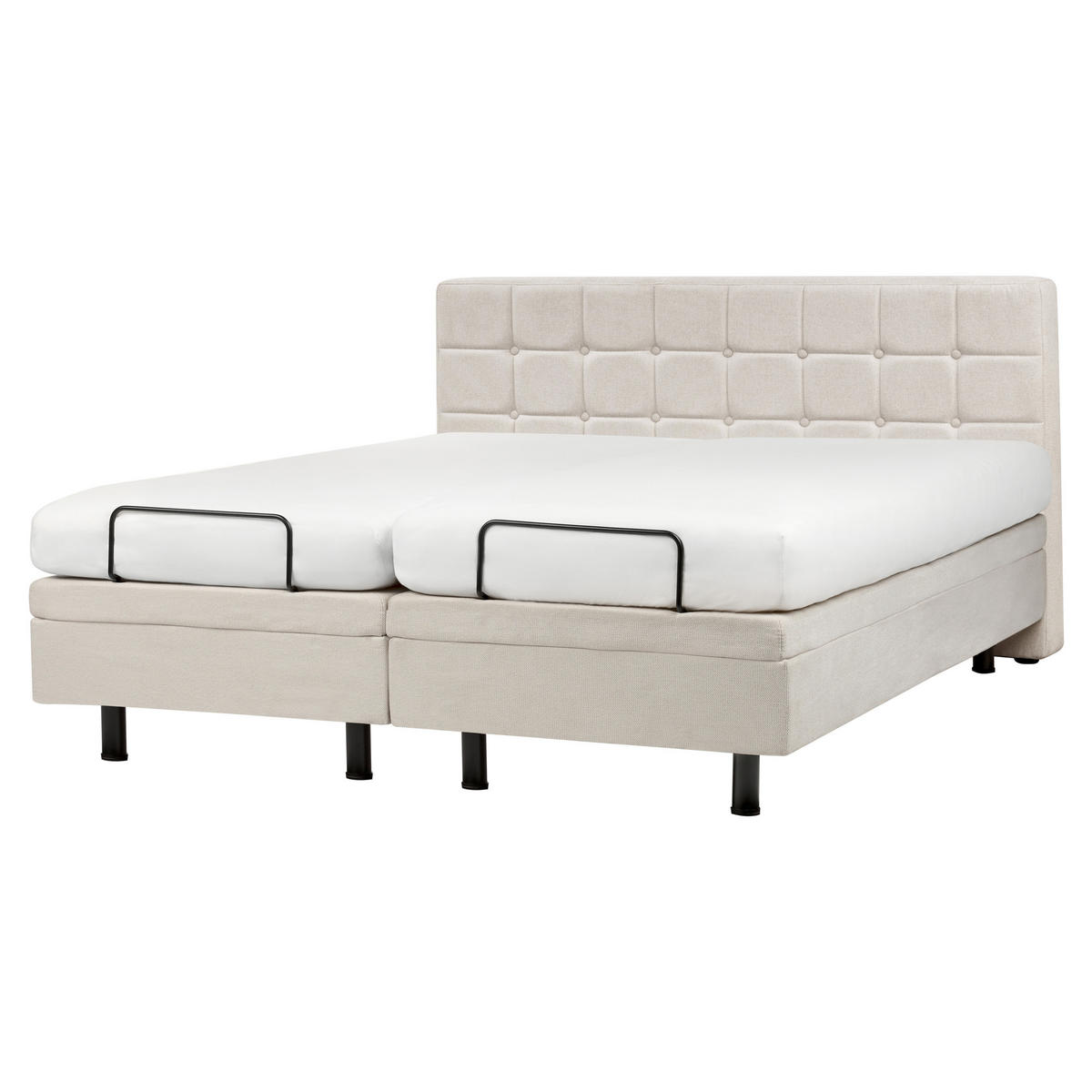 POLSTERBETT verstellbar 160x200 cm Beige Duke - Beige, Textil (160/200cm) - Beliani