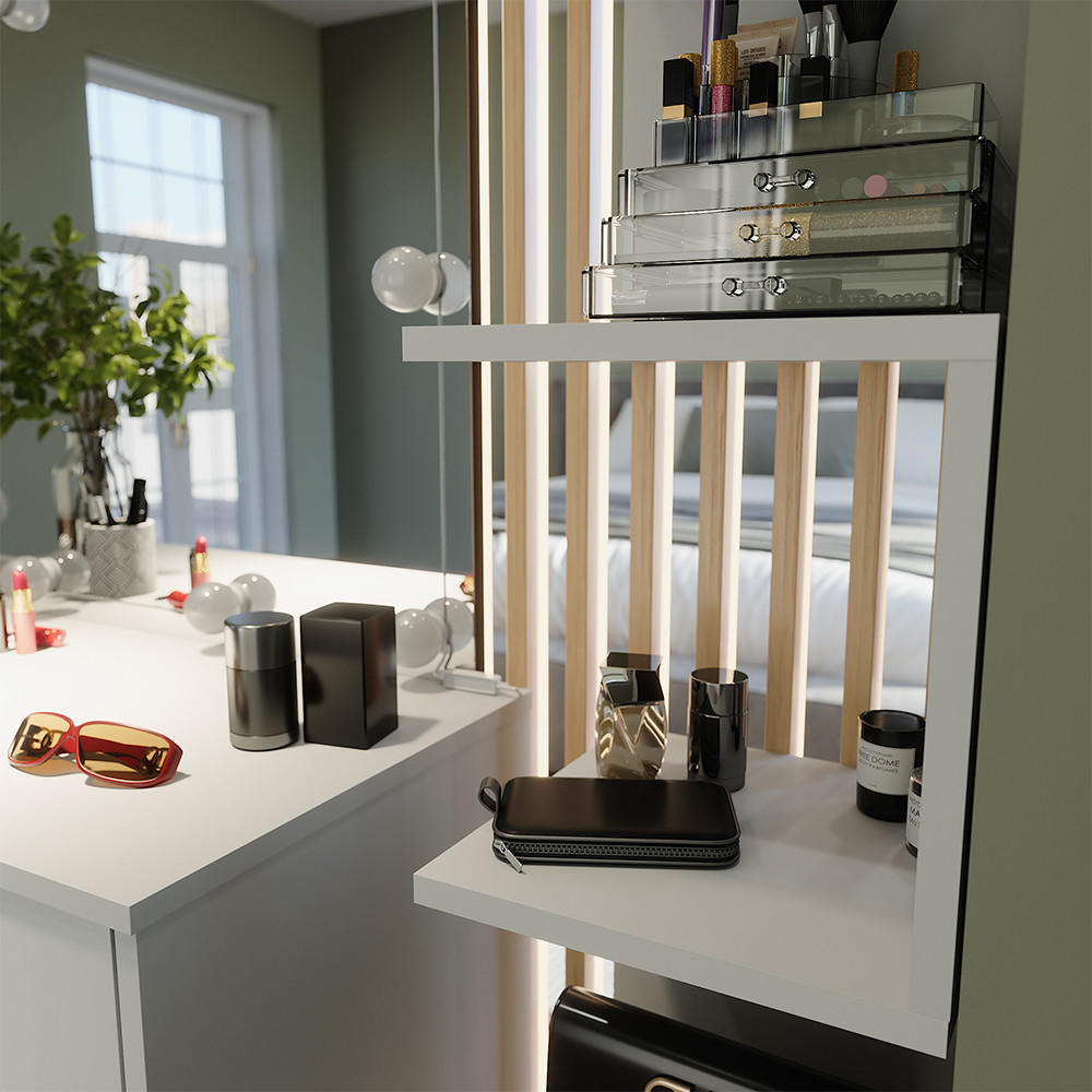 ECKREGAL Paolo Weiß 28 x 175.4 cm 2er Set - Weiß, Holzwerkstoff (28/175.4/28cm) - Vicco