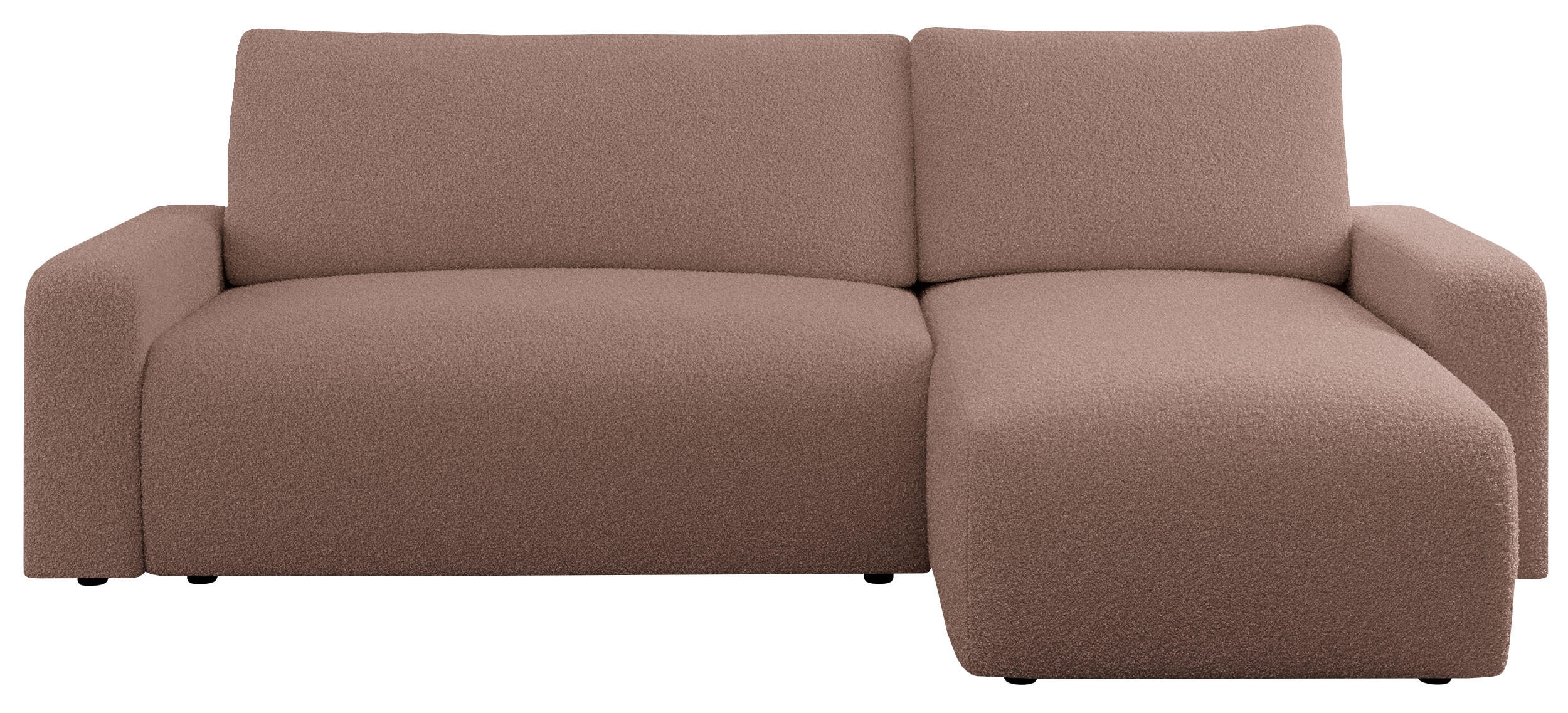 ECKSOFA ARGOS Rosa Boucle - Schwarz/Rosa, Kunststoff/Textil (245/150cm) - MKS