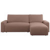 ECKSOFA ARGOS Rosa Boucle - Schwarz/Rosa, Kunststoff/Textil (245/150cm) - MKS