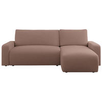 ECKSOFA ARGOS Rosa Boucle - Schwarz/Rosa, Kunststoff/Textil (245/150cm) - MKS