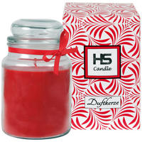 DUFTKERZE im Bonbonglas mit Deckel Rose 110h - Rot, Glas (10/16cm)