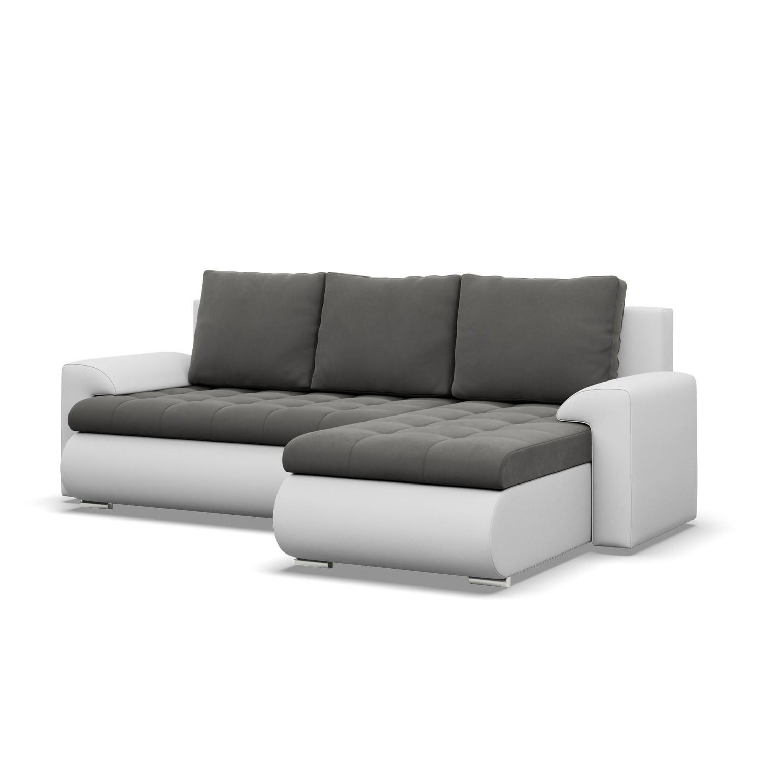 ECKSOFA RECHTS MIT SCHLAFFUNKTION FORESTA, Dunkelgrau + Grau - Dunkelgrau/Hellgrau, Textil (230/159cm) - Mebligo