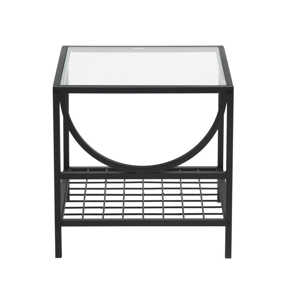 BEISTELLTISCH 45/45/45cm quadratisch Glas Schwarz - Schwarz, Glas/Metall (45/45/45cm) - Urban Meuble