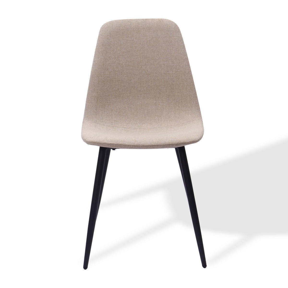 STUHL-SET DE-36873 2 Stück mit Stoffbezug und Metallbeinen Hellbeige - Beige, Metall (52/84.5/43cm) - ComfortXL