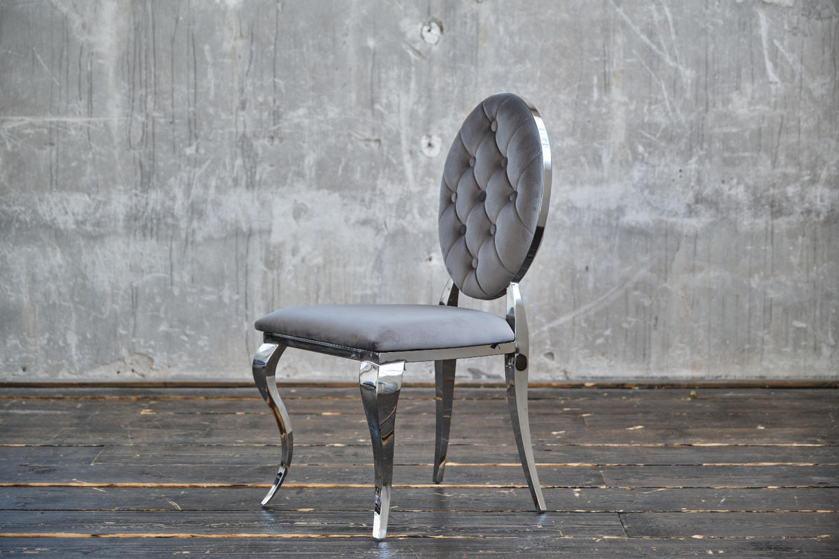 ESSZIMMERSTUHL LINDA Grau Velvet - Grau, Textil (50/92/56cm) - KAWOLA