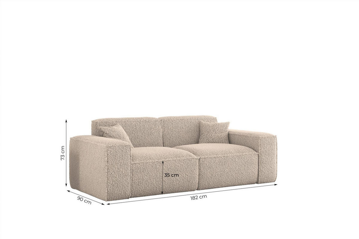 SOFA 2-sitzer Celes Premium In Sven - Dunkelgrau, Holzwerkstoff/Textil (182/73/90cm) - Fun Möbel
