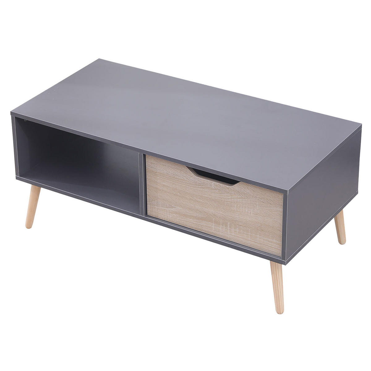 COUCHTISCH Freja Grau - Grau, Holzwerkstoff (100/49.5/43cm) - Happy Garden