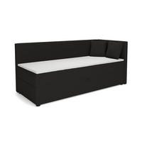 BOXBETT NEVY 90/200 in Stoff Schwarz H3 rechts - Schwarz, Holz/Holzwerkstoff (90/200cm) - Deine Möbel 24