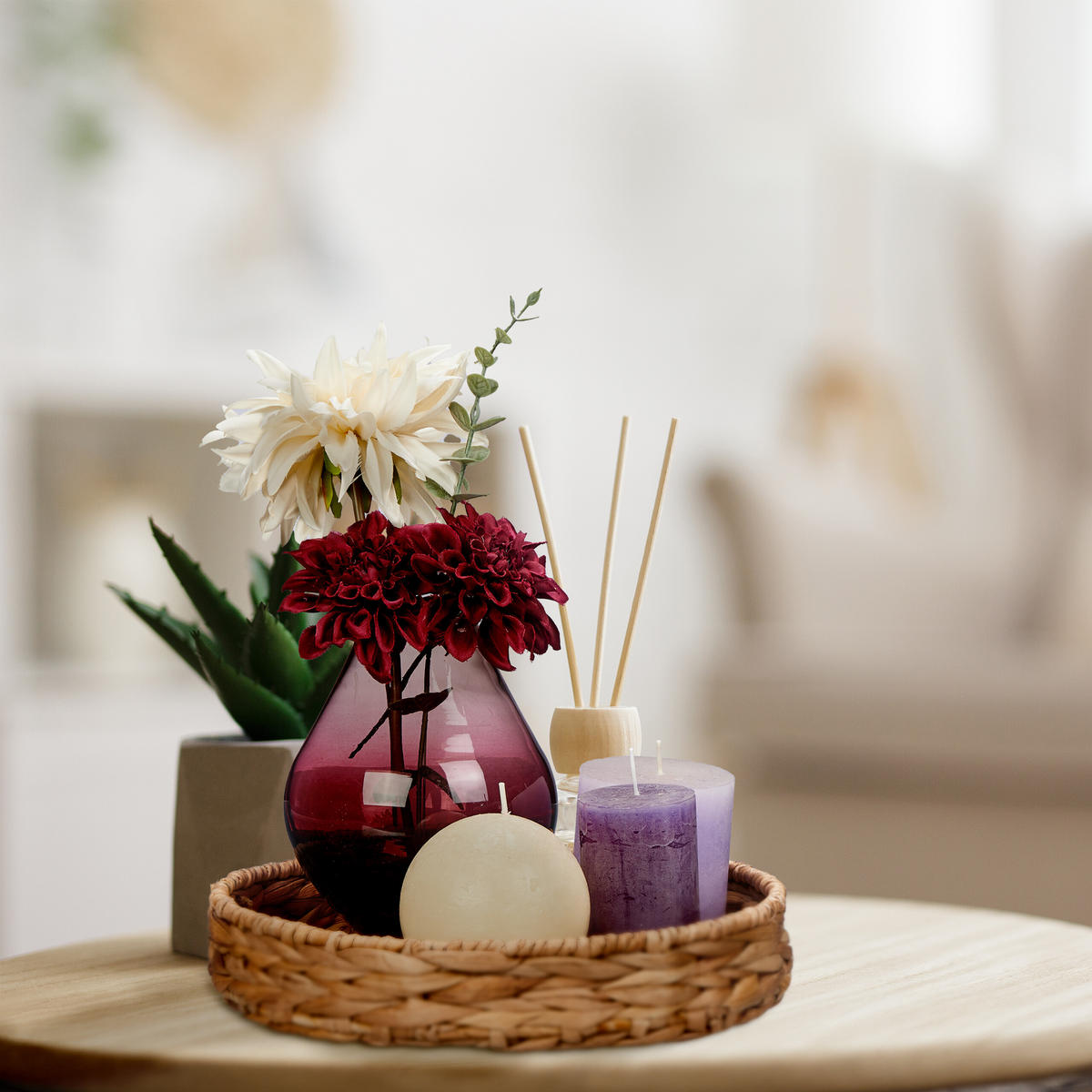 2-tlg.TABLETT-SET - Hellbraun, Textil/Metall (32/7/32cm) - Relaxdays