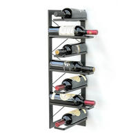 WEINREGAL für 7 Flaschen Metall Schwarz Wand 70 cm 96292 - Schwarz, Metall (30/72/30cm) - DanDiBo