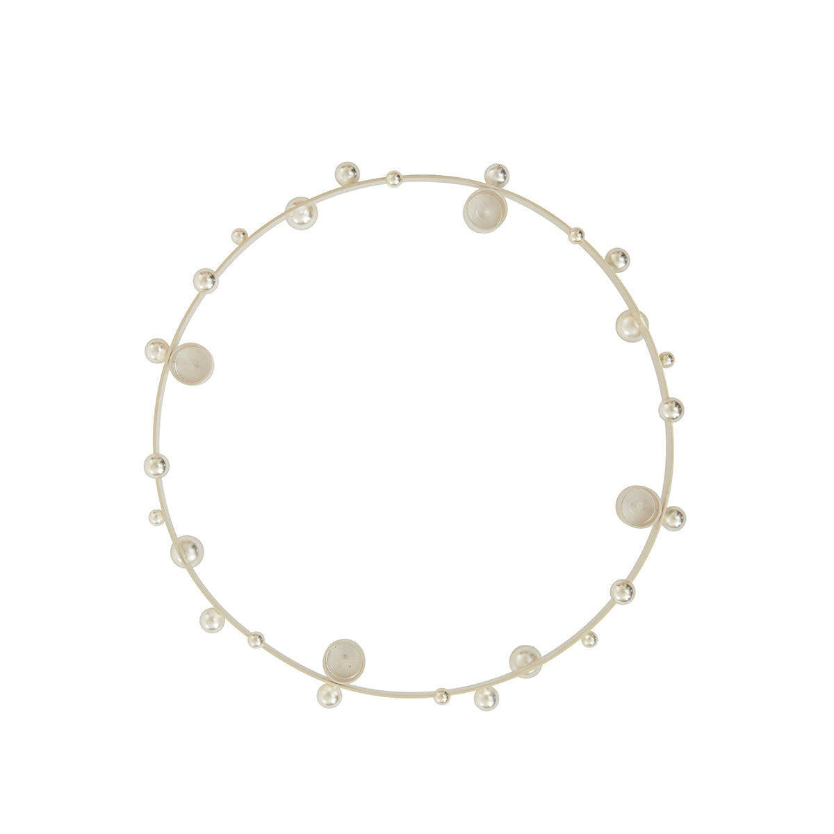 ADVENTSKRANZ Pearl in Silber Ø33 cm - Silberfarben, Metall (5.5cm) - OYOY Living Design