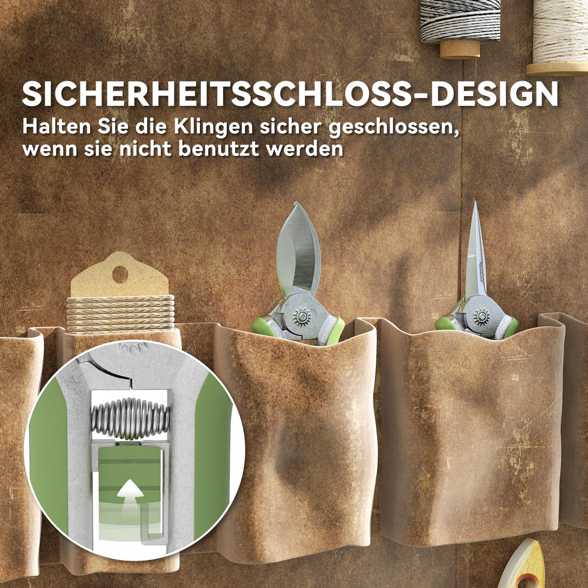 GARTENSCHEREN-SET 2-teilig aus Edelstahl Aluminiumlegierung Grün - Grün, Metall (4.5/1.5/16.5cm) - Outsunny
