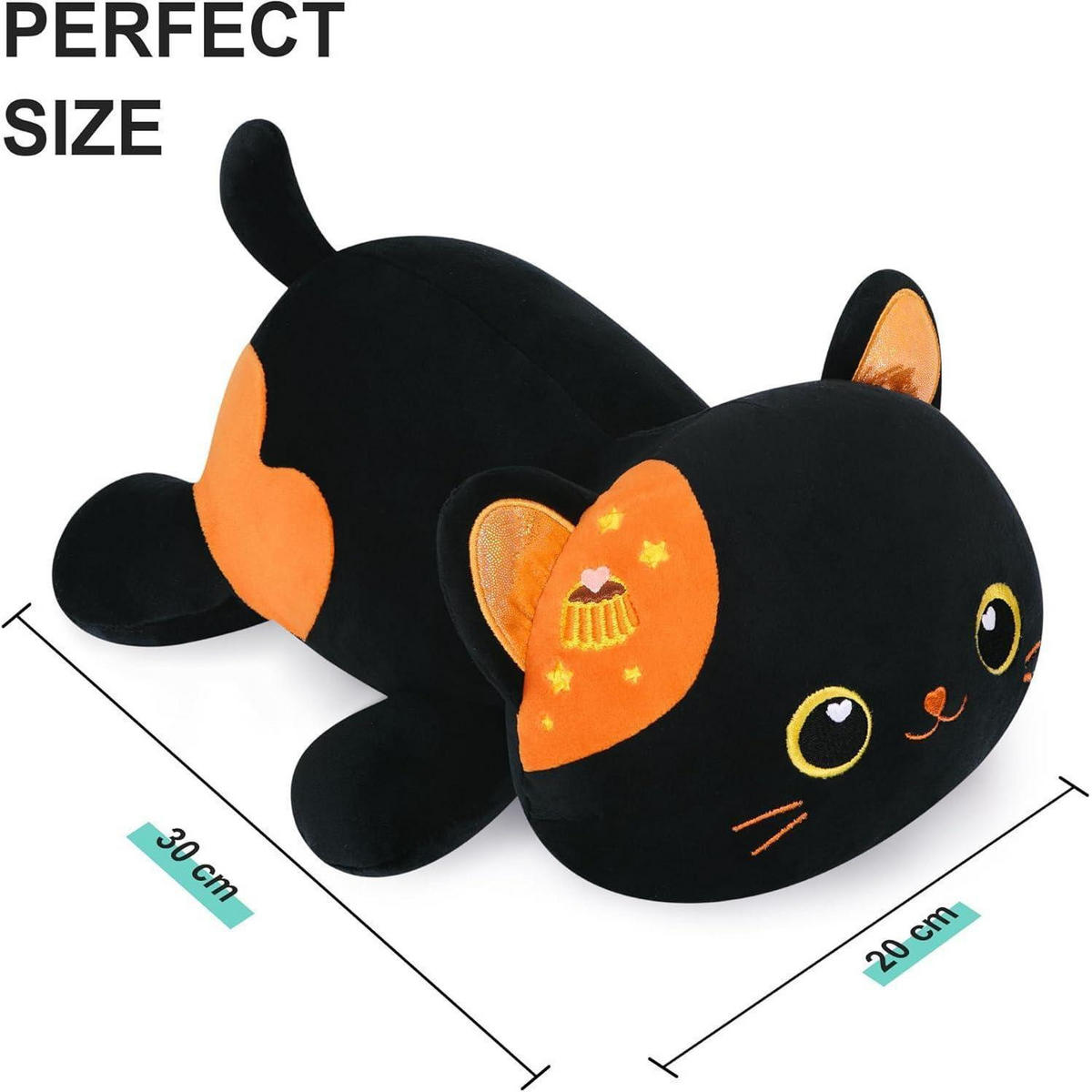 PLÜSCHTIER Katze, schwarz - Schwarz, Textil (20/30cm)