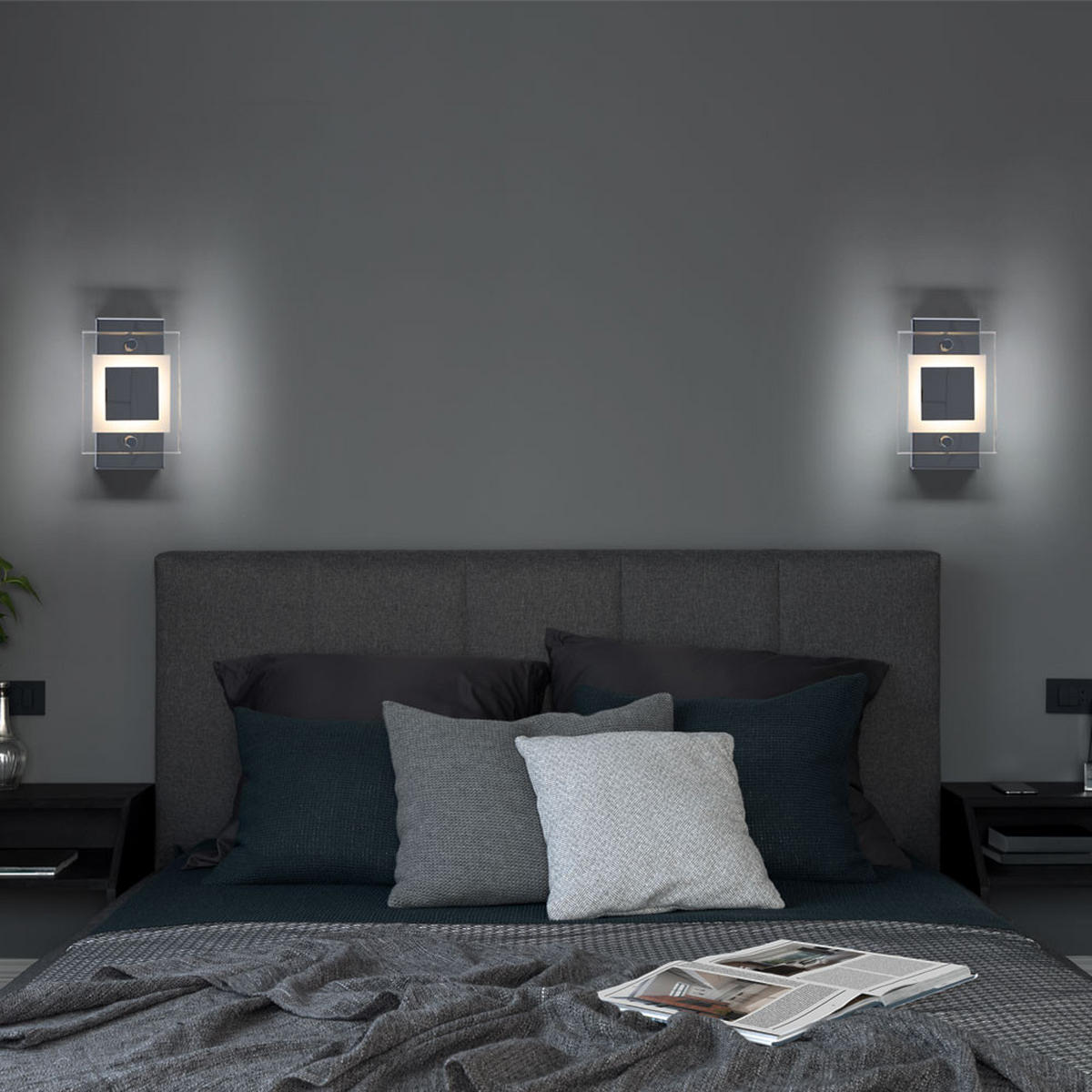 LED WANDLEUCHTE SPLASH Chrom Silber 2er Set - Silberfarben, Glas (10/5/15cm)