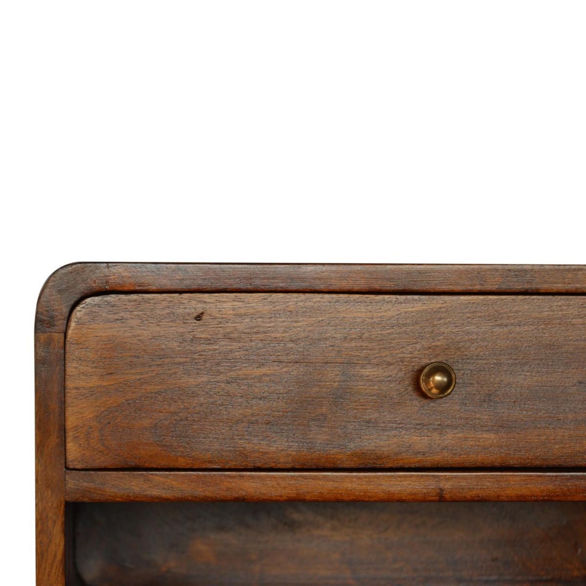NACHTTISCH wandmontierbar mit Kastanienfinish - Messingfarben/Braun, Holz/Metall (45/25/32cm) - Artisan Furniture