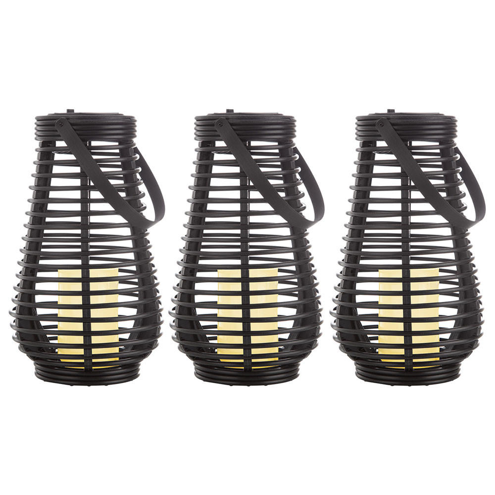 LED AUSSENLEUCHTE Feuer-Effekt Schwarz - Schwarz, Kunststoff (18/18/26cm) - Nowa