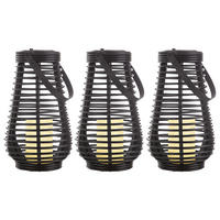 LED AUSSENLEUCHTE Feuer-Effekt Schwarz - Schwarz, Kunststoff (18/18/26cm) - Nowa