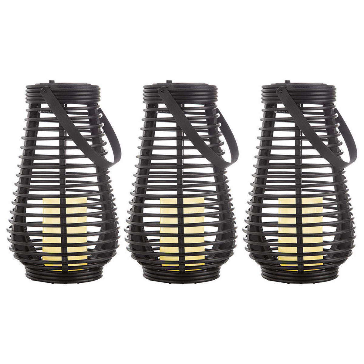 LED AUSSENLEUCHTE Feuer-Effekt Schwarz - Schwarz, Kunststoff (18/18/26cm) - Nowa