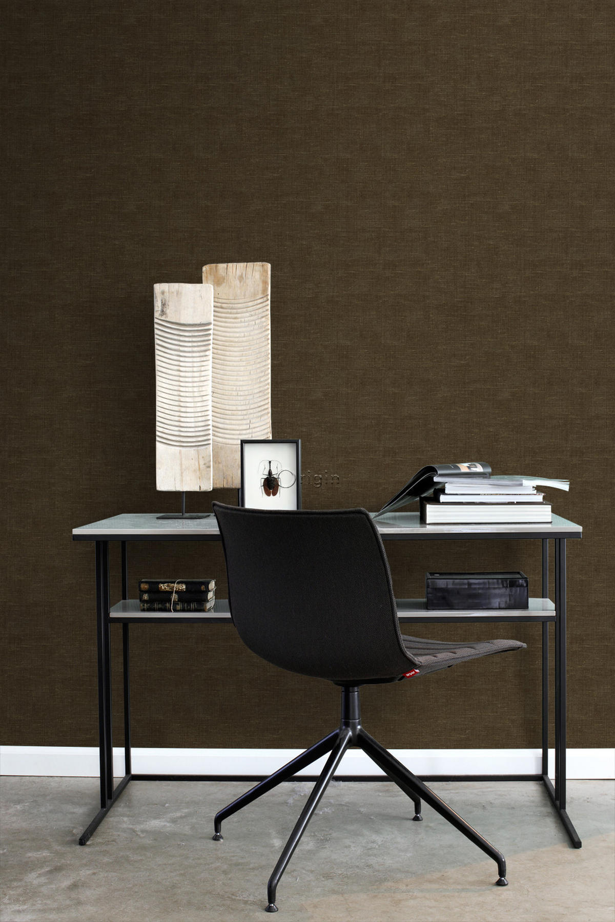 TAPETE Leinen-Optik 53 cm x 10.05 m - Braun, Papier (53/1000cm) - Origin Wallcoverings