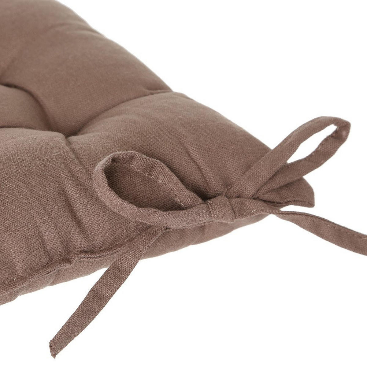 STUHLKISSEN Ziersteppung taupe quadratisch - Taupe, Naturmaterialien (5.5cm) - Atmosphera Createur d´interieur