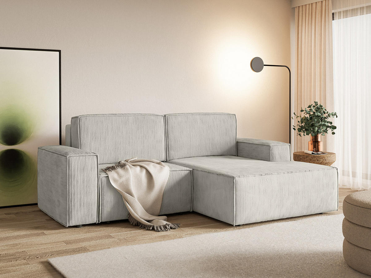 ECKSOFA KOKKO MINI mit Schlaffunktion, Weiß - Weiß, Textil (240/167cm) - Fedve