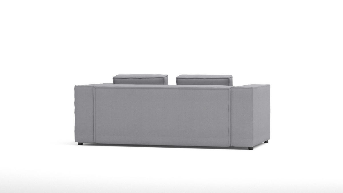 2-SITZER-SOFA Zenith Grau Luxusmicrofaser - Schwarz/Grau, Holz/Kunststoff (196/64/92cm) - S-Style Möbel