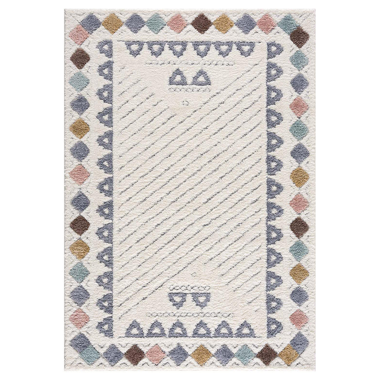 HOCHFLOR-TEPPICH Focus 3034 Multi 120x170 cm - Multicolor/Creme, Textil (120/170cm) - carpet city