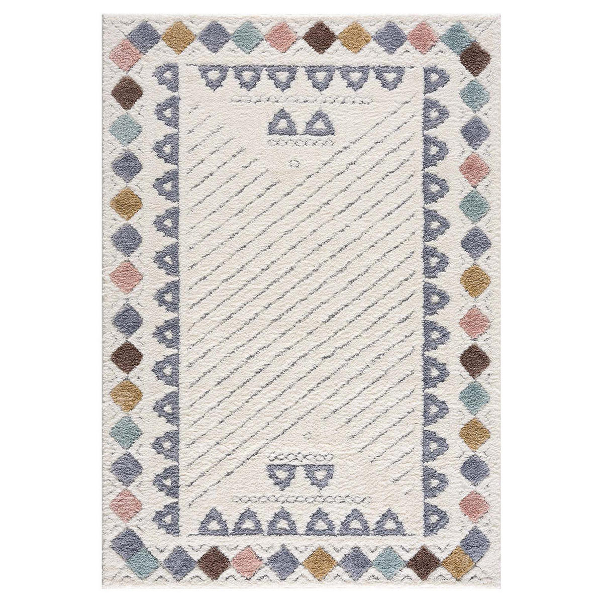 HOCHFLOR-TEPPICH Focus 3034 Multi 160x230 cm - Multicolor/Creme, Textil (160/230cm) - carpet city