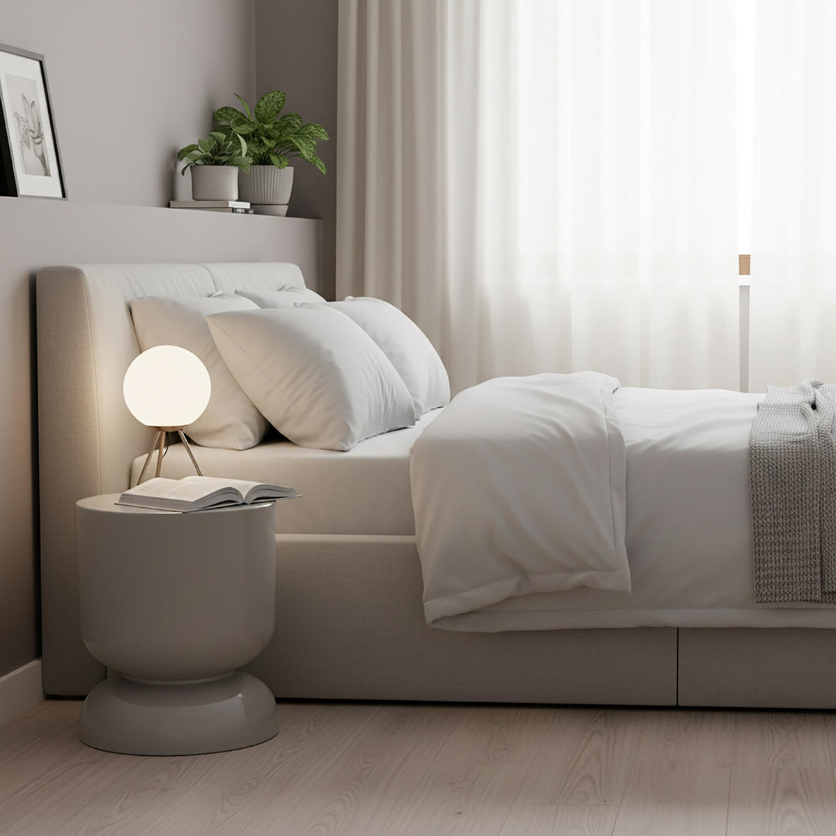 BEISTELLTISCH - Grau, Metall (36/36/46cm) - Relaxdays