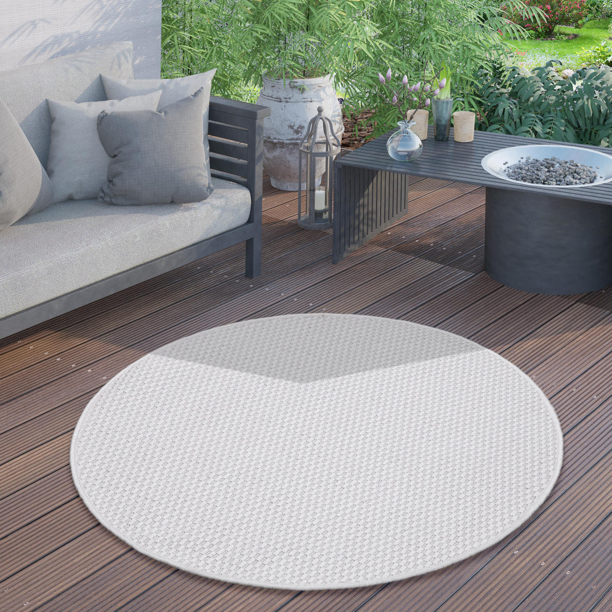 OUTDOORTEPPICH 80/80 cm Venedig 165 - Beige, Textil (80/80cm) - Paco Home