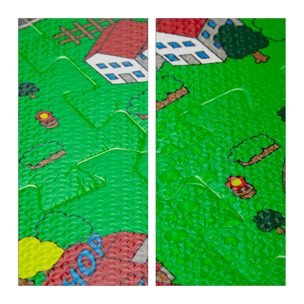 PUZZLEMATTE Straße - Grün, Kunststoff (31/31cm) - Relaxdays