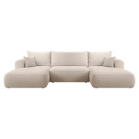 ECKSOFA Ovo Beige Bouclé - Beige/Schwarz, Kunststoff/Textil (380/95/167cm) - Selsey