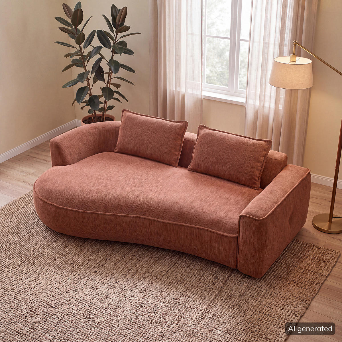 2,5-SITZER SOFA - Beige/Schwarz, Kunststoff/Textil (217/82/146cm) - home24