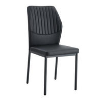STUHL-SET DE-36578 4 Stück mit PU-Bezug und Metallbeinen Schwarz - Schwarz, Metall (42.6/93/43cm) - ComfortXL