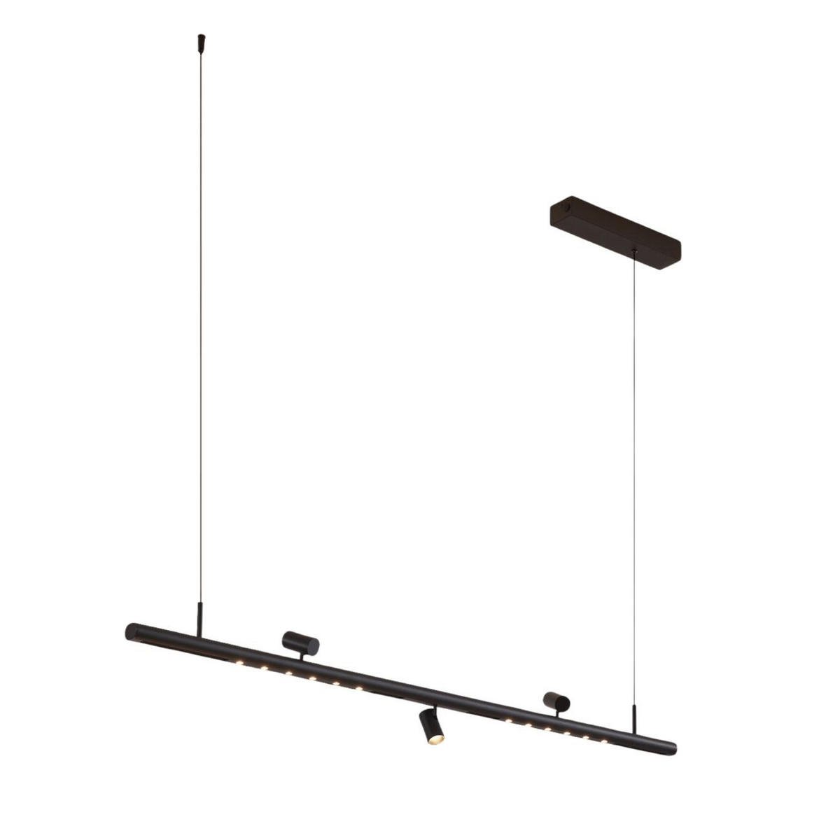 PENDELLEUCHTE MIT SPOTSTRAHLERN Lyne, Schwarz, 125cm - Schwarz, Metall (125/125/8.5cm) - KOSILUM