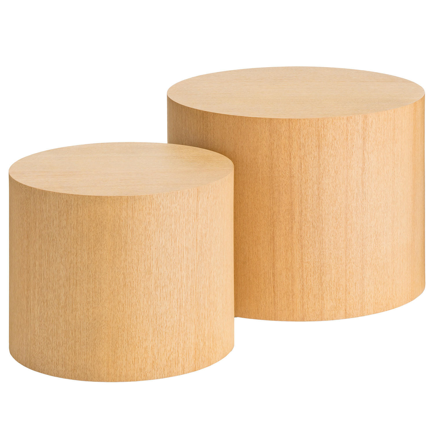 BEISTELLTISCH - 2er-Set - Rund - Eschefarben, Holzwerkstoff (33/48/40cm) - home24