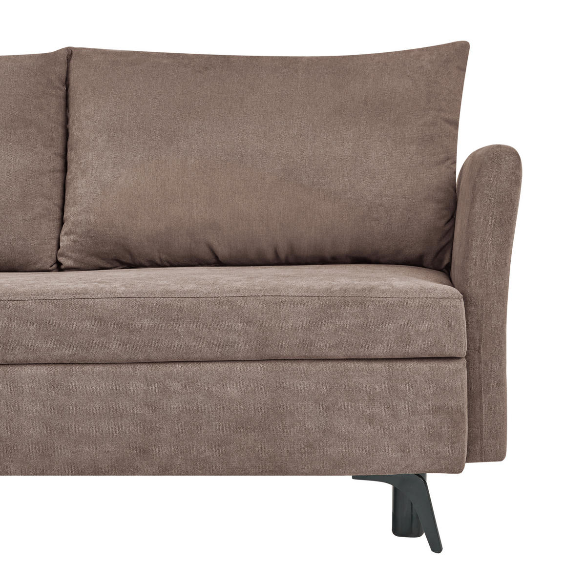 ROZKLÁDACÍ ROHOVÁ POHOVKA 3-místná Látka Hnědá s úložným prostorem pravostranná Koge - hnědá, textil (281/93cm) - Beliani