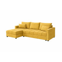 WOHNLANDSCHAFT AURELIA– Ecksofa in L-Form mit Schlaffunktion Bettkasten & Kissen Stoff KRONOS 226 cm Gelb - Gelb, Kunststoff (226/140cm) - Wohnideebilder
