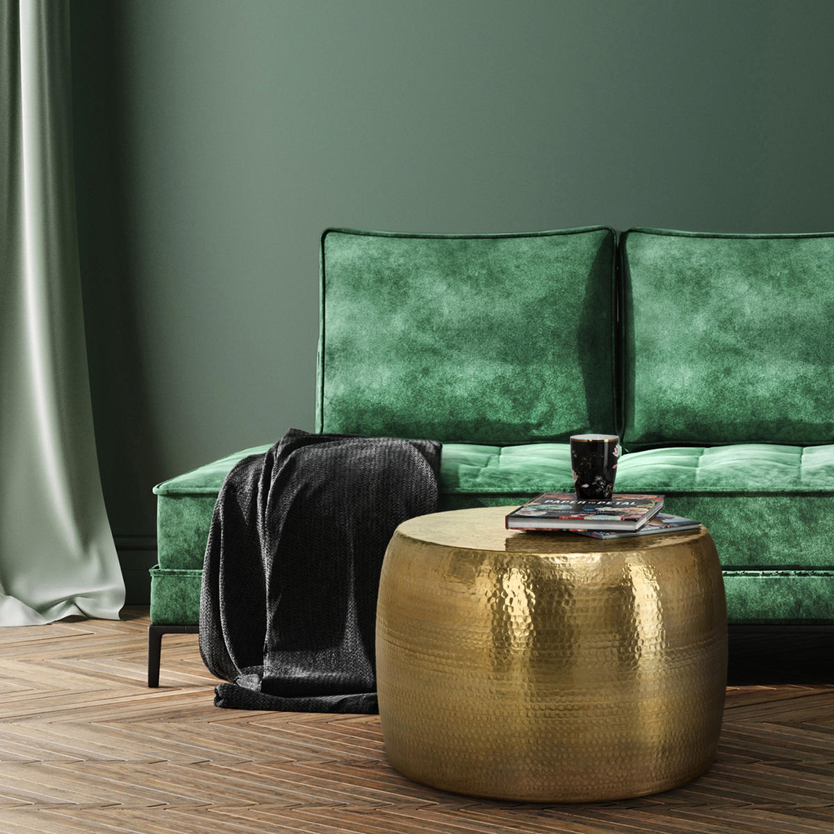 COUCHTISCH - Goldfarben, Metall (59/59/41cm) - WOMO-DESIGN