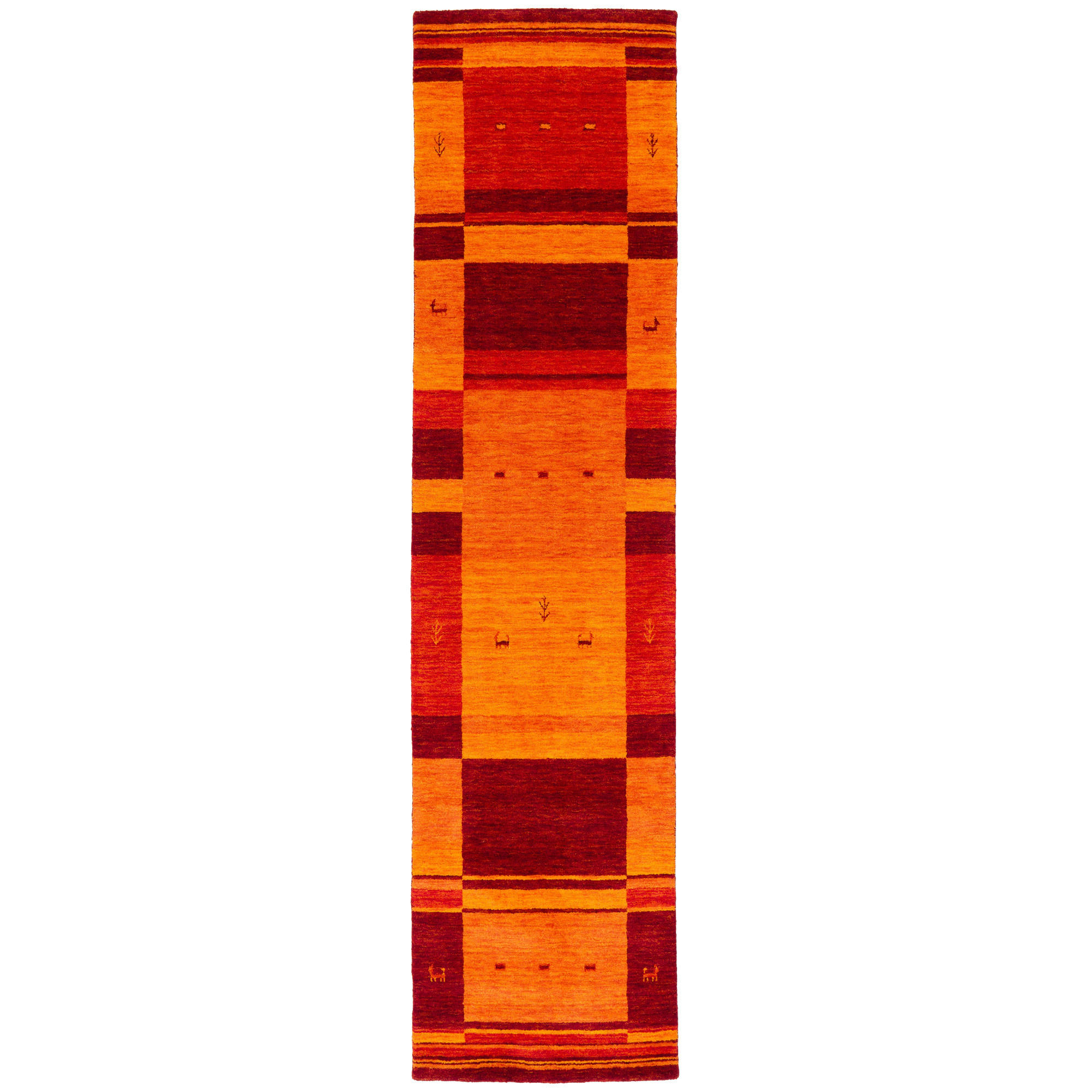 NATUR WOLLE TEPPICH GABBEH ESTA LÄUFER - Rot, Textil (90/160cm) - Pergamon