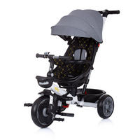 DREIRAD Pegas 4 in 1 grau Sitz umkehrbar, Schiebestange, Dach - Grau, Metall (85/52/93cm) - Chipolino