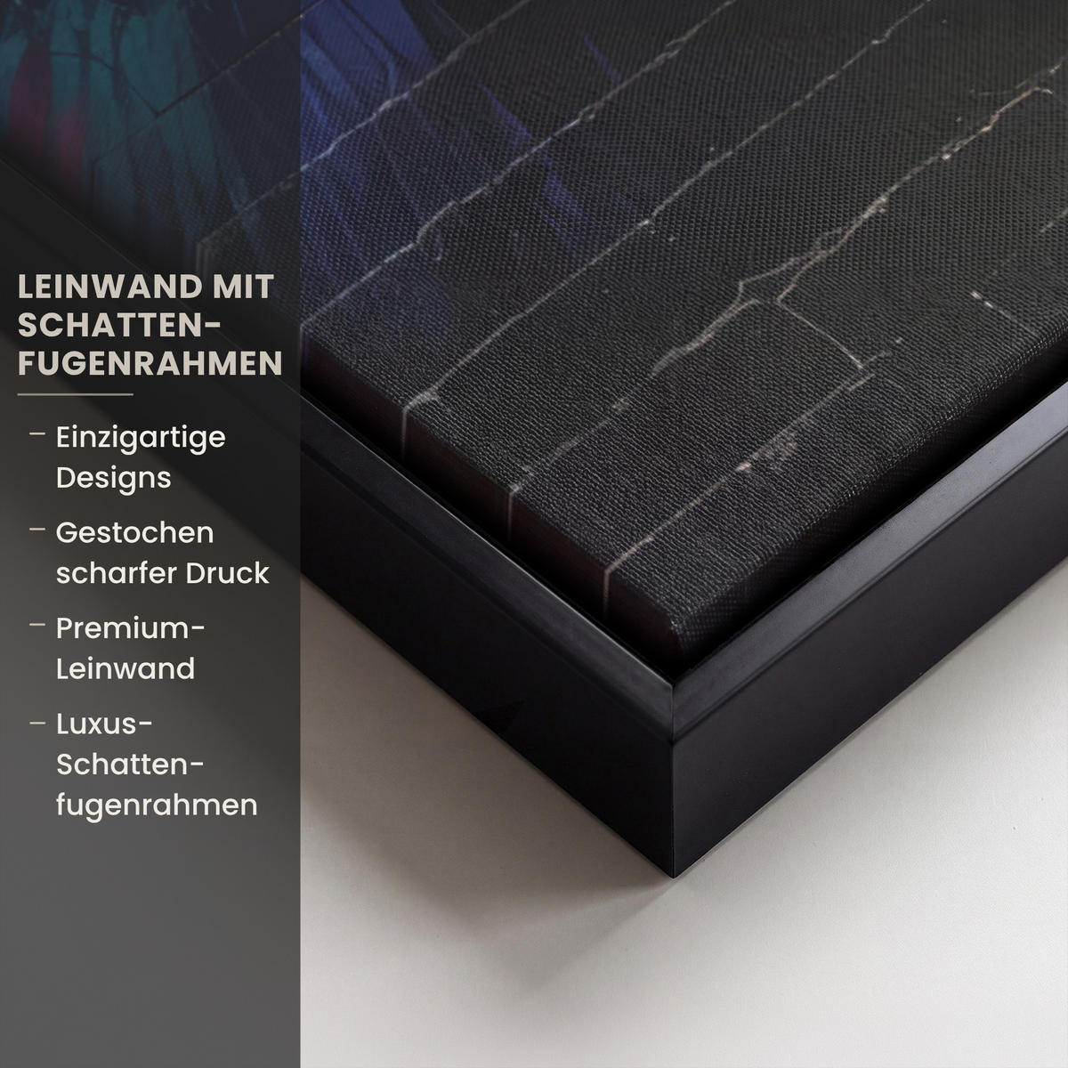 LEINWAND Bilder mit Rahmen - Graffiti - Schimpanse - Straßenkunst - Kopfhörer - Affe - 40x60 - Blau, Textil (40/60cm) - MuchoWow
