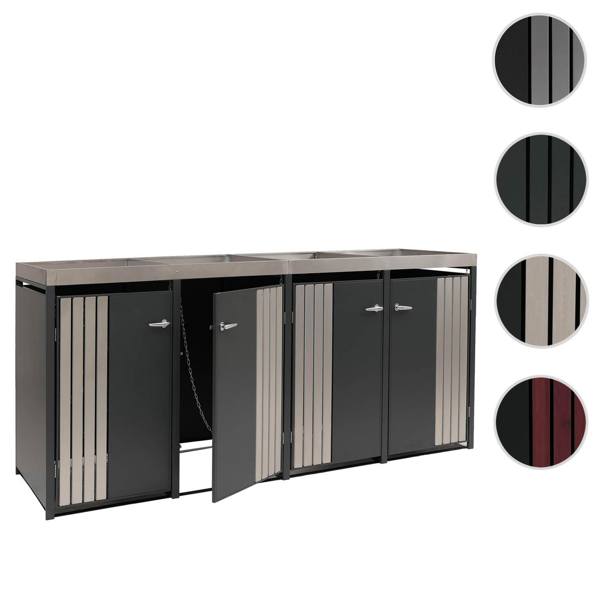 MÜLLTONNENVERKLEIDUNG Anthrazit, Silber - Anthrazit/Silberfarben, Metall (260/125/84cm) - MCW