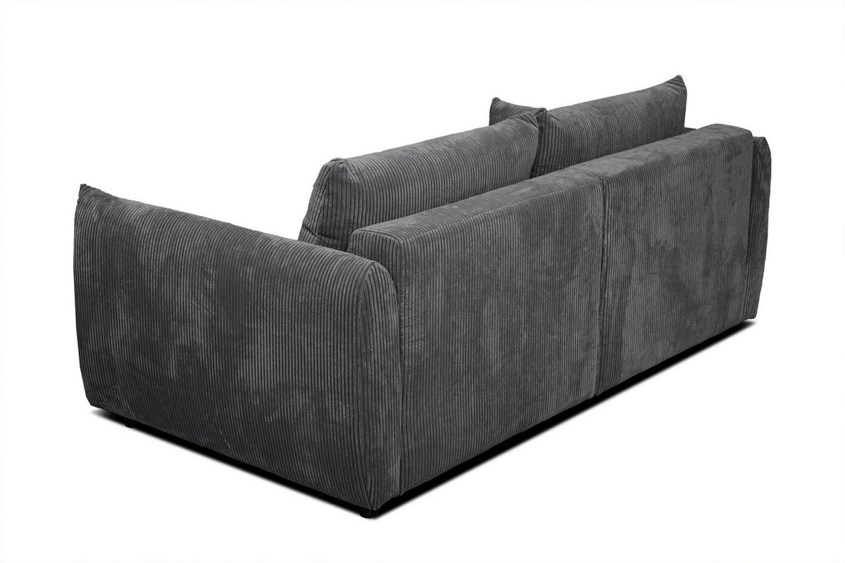 SOFA TAUER 3-Sitzer, dunkelgrau - Dunkelgrau/Schwarz, Holzwerkstoff/Kunststoff (112/84/206cm) - Courtois Laville