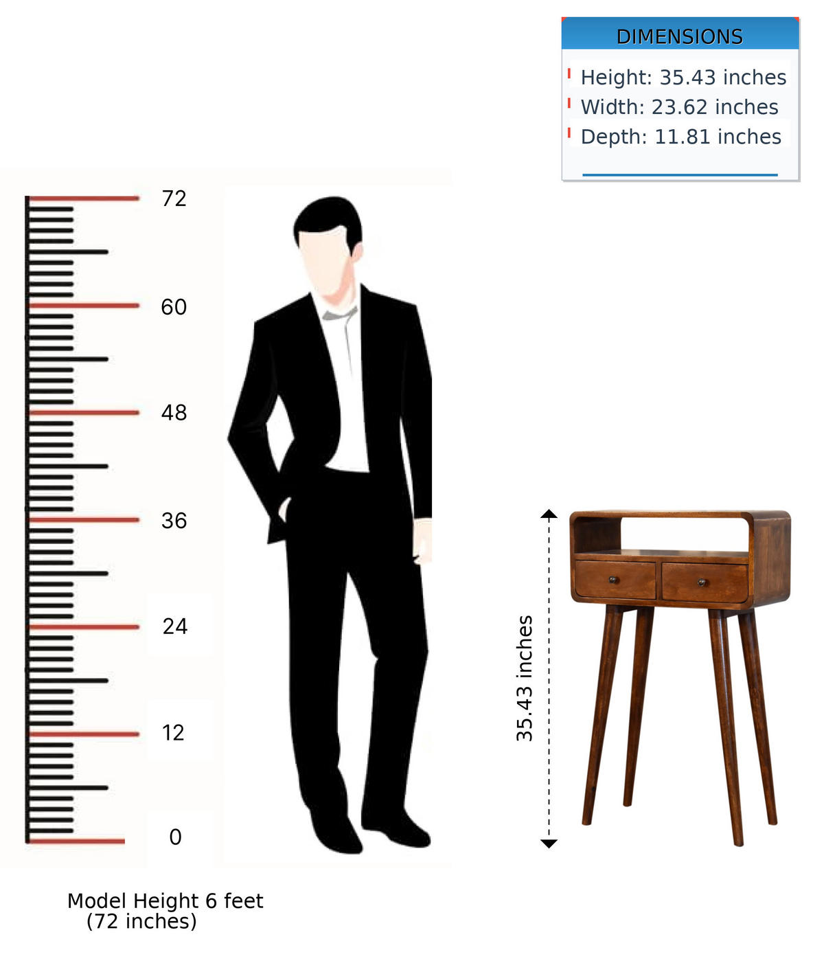 KONSOLENTISCH mit Kastanien-Finish - Messingfarben/Braun, Holz/Metall (30/60/90cm) - Artisan Furniture