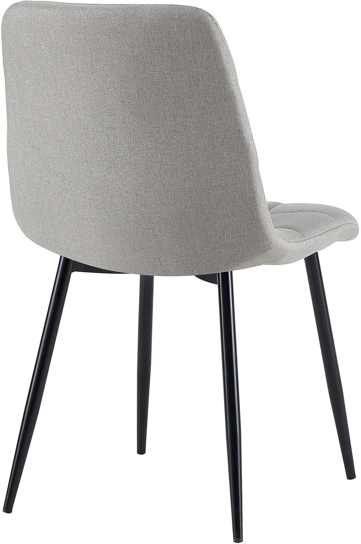 STUHL 4er Set Stoff Hellgrau - Hellgrau/Schwarz, Textil/Metall (45/84/55cm) - CLP