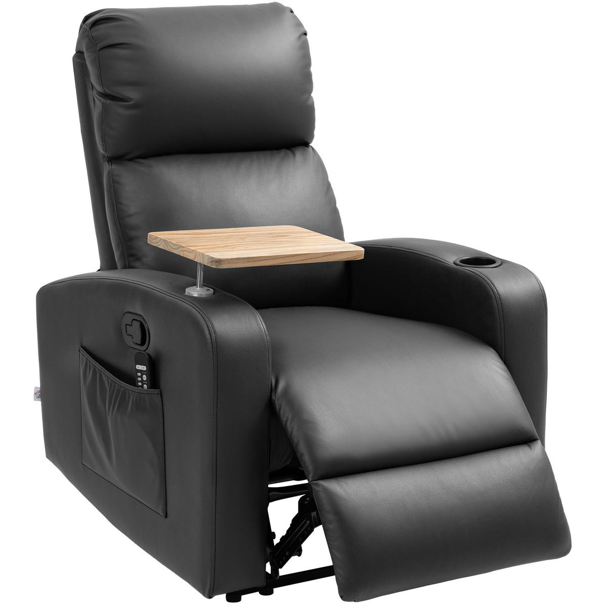 MASSAGESESSEL,1 Klapptisch Fußstütze,schwarz - Schwarz, Metall (93/105/77cm) - Vallsero